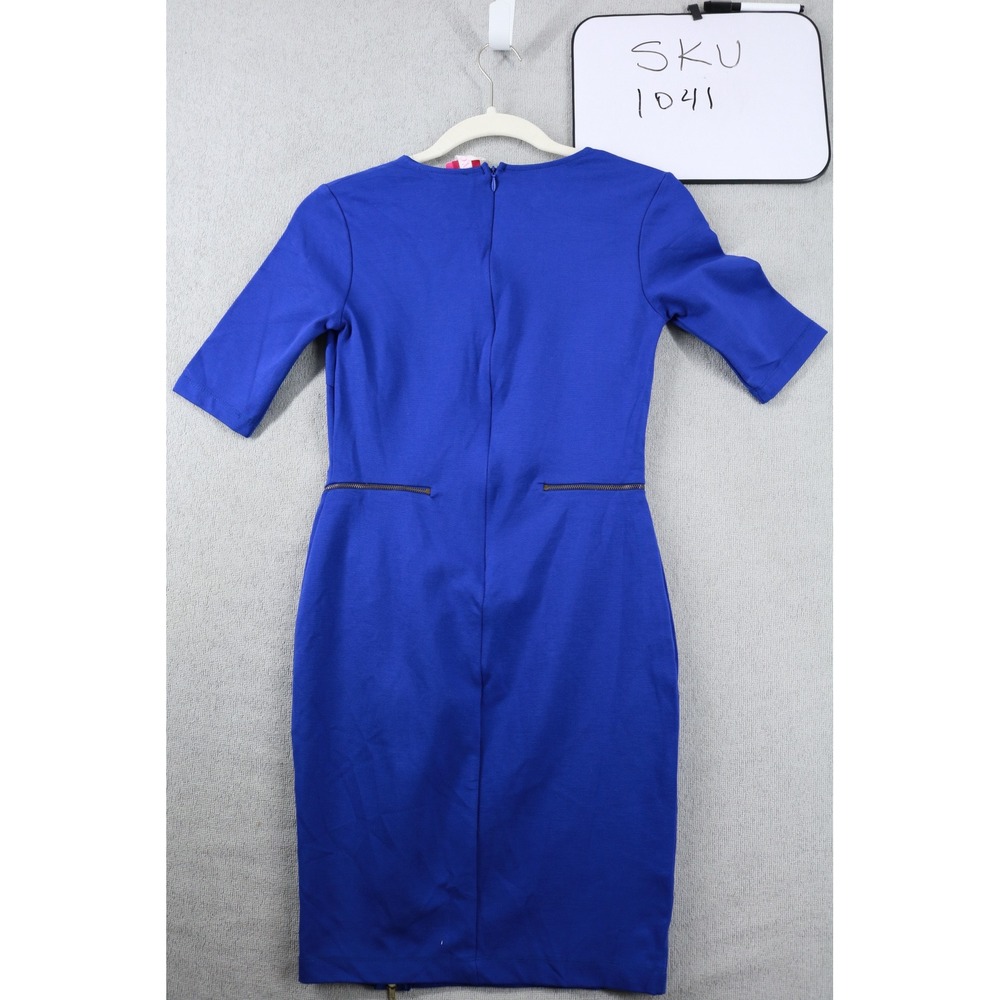A'GACI Dress Womens Medium Royal Blue Nautical Sheath Gold Zipper 30040-35866